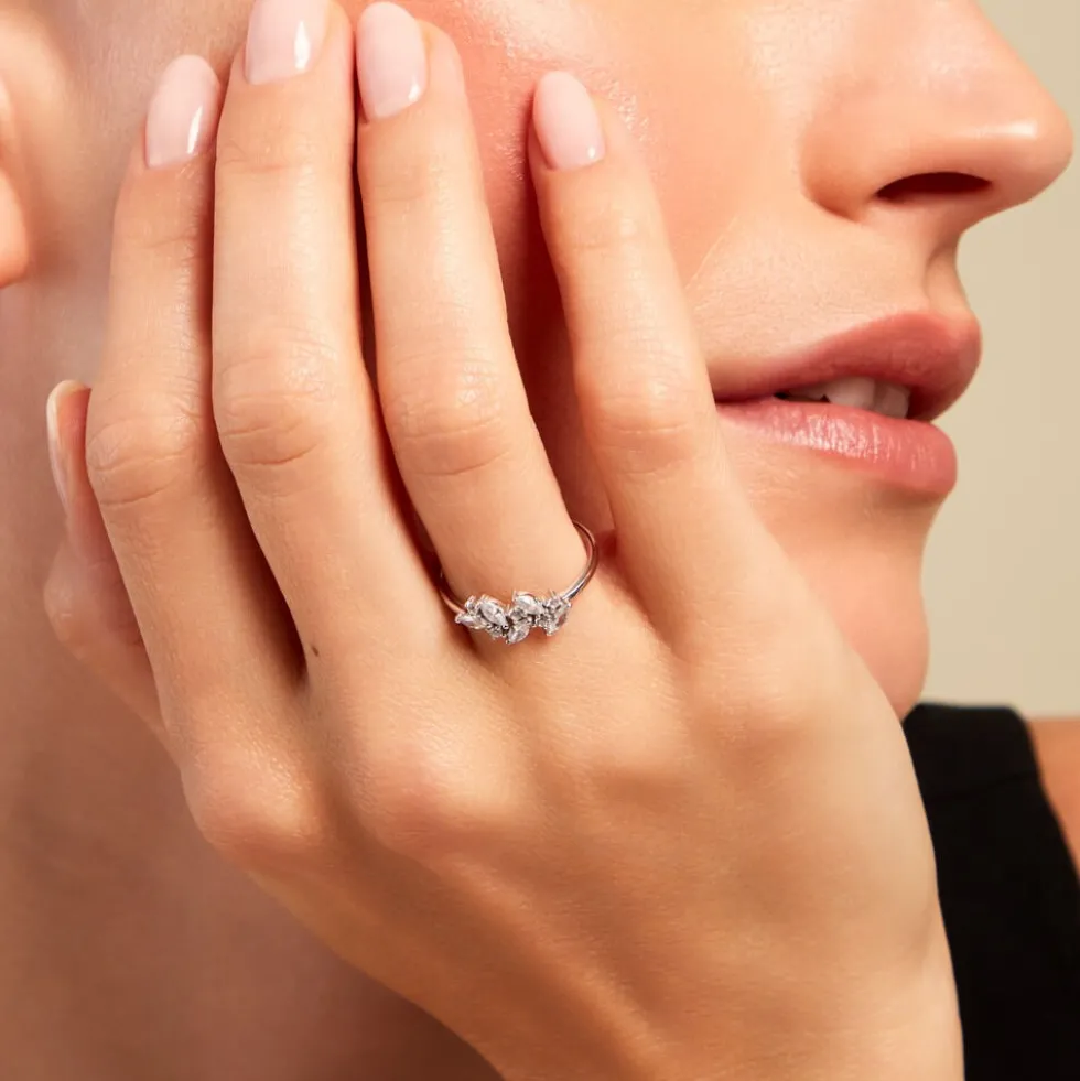 Bague Fidelis Or Blanc Oxyde De Zirconium