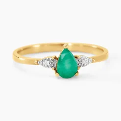 Bague Glykeria Or Jaune Emeraude Diamant