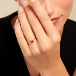Bague Glykeria Or Jaune Rubis Diamant