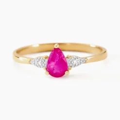 Bague Glykeria Or Jaune Rubis Diamant