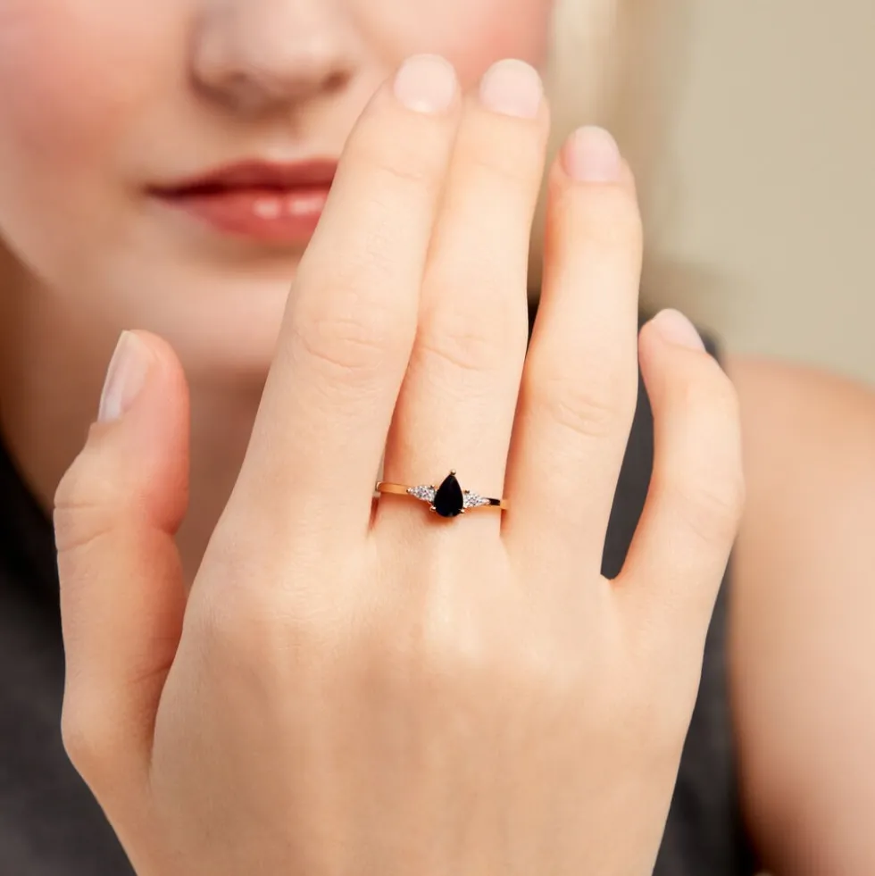 Bague Glykeria Or Jaune Saphir Diamant
