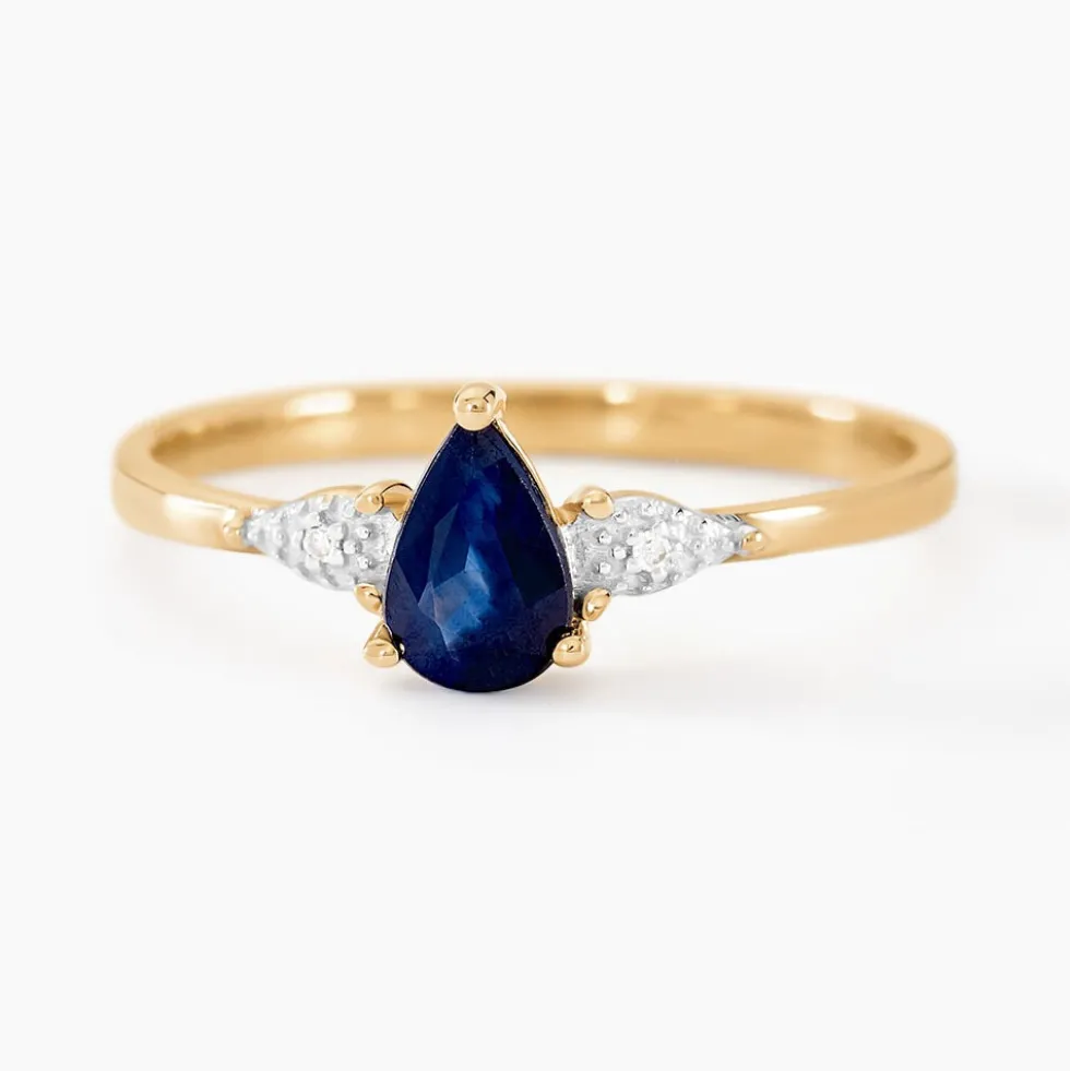 Bague Glykeria Or Jaune Saphir Diamant