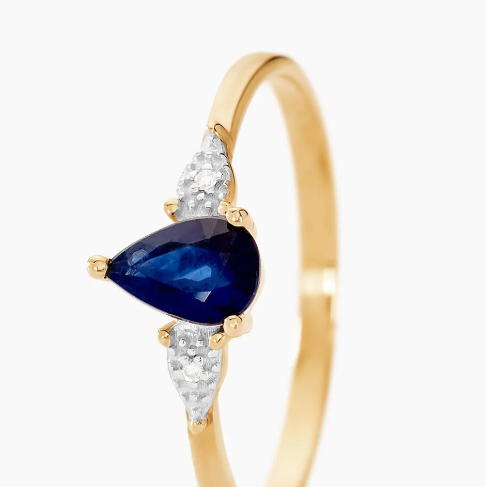 Bague Glykeria Or Jaune Saphir Diamant