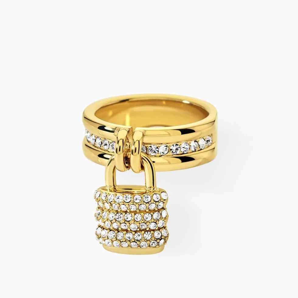 Bague Guess My Secret Acier Doré Oxyde De Zirconium