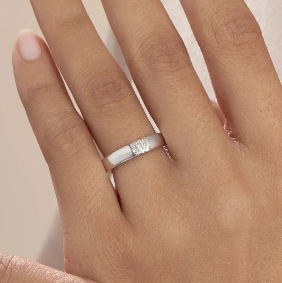 Bague Hajila Or Blanc Diamant