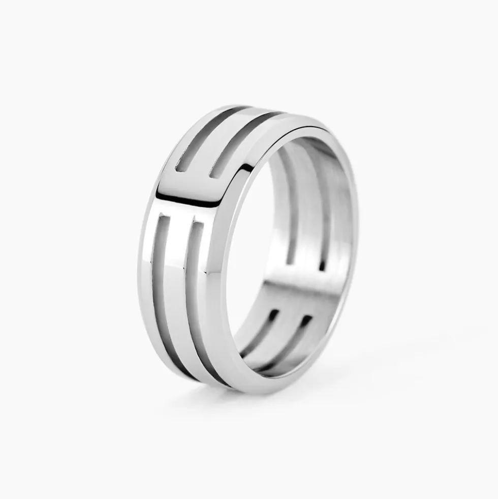 Bague Halden Acier Blanc
