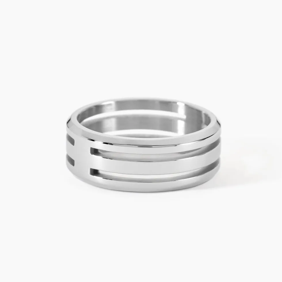 Bague Halden Acier Blanc