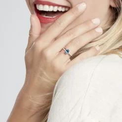 Bague Hama Or Blanc Topaze Et Oxyde De Zirconium