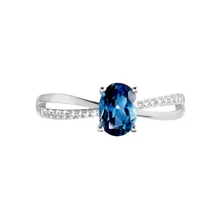 Bague Hama Or Blanc Topaze Et Oxyde De Zirconium