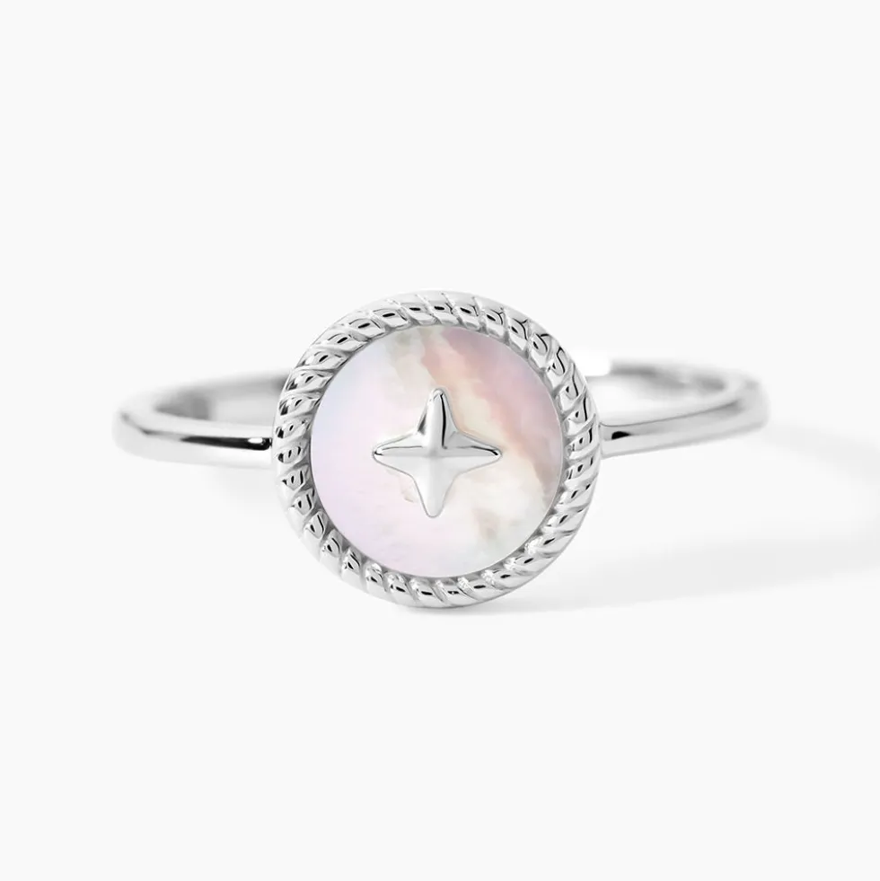 Bague Izarra Argent Blanc Nacre