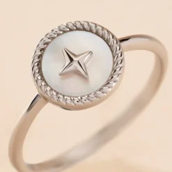 Bague Izarra Argent Blanc Nacre
