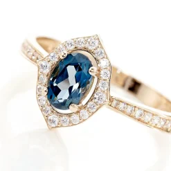 Bague Janna Or Rose Topaze Et Oxyde De Zirconium