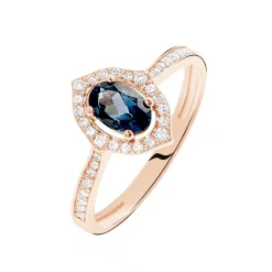 Bague Janna Or Rose Topaze Et Oxyde De Zirconium