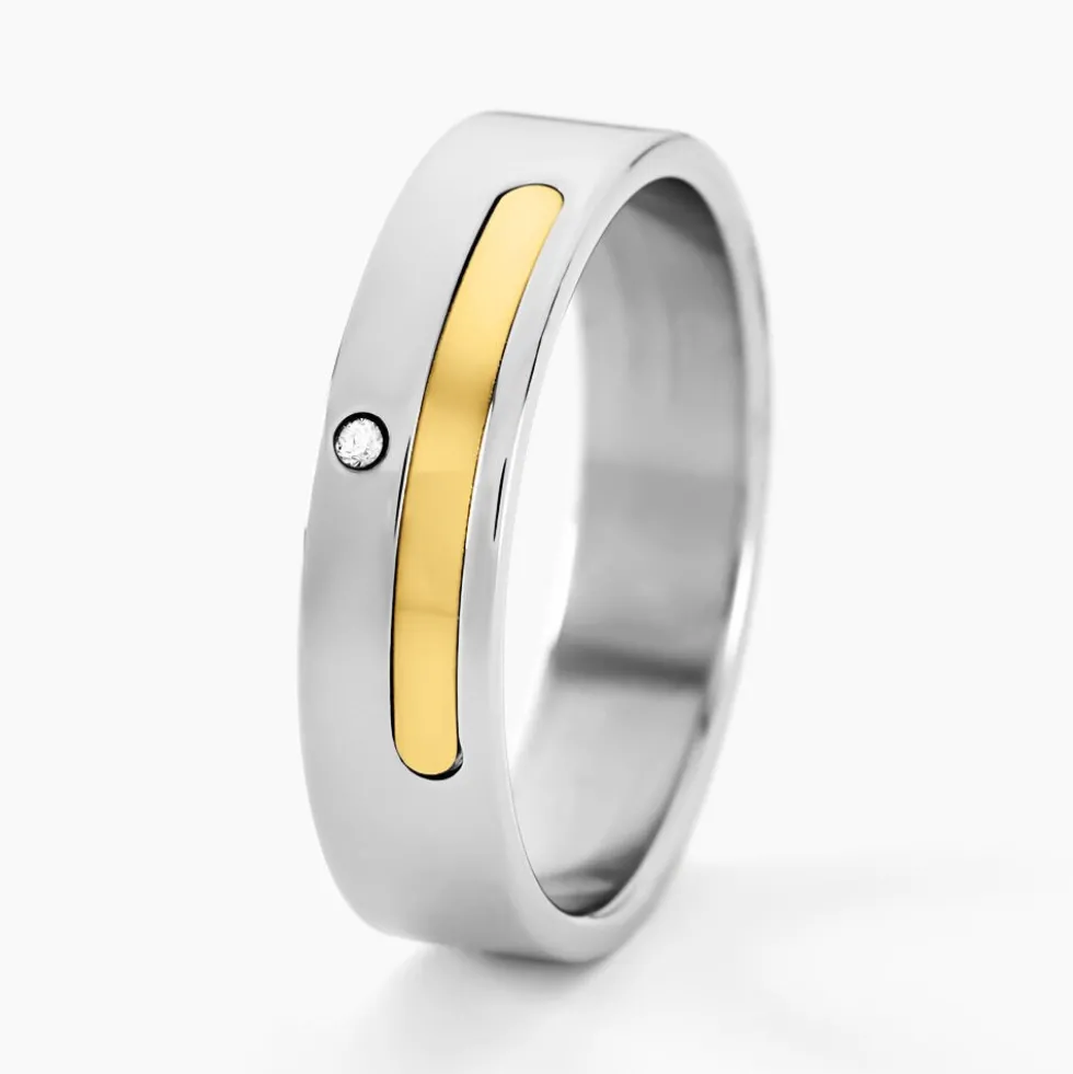 Bague Jourdan Ahou Acier Blanc Diamant