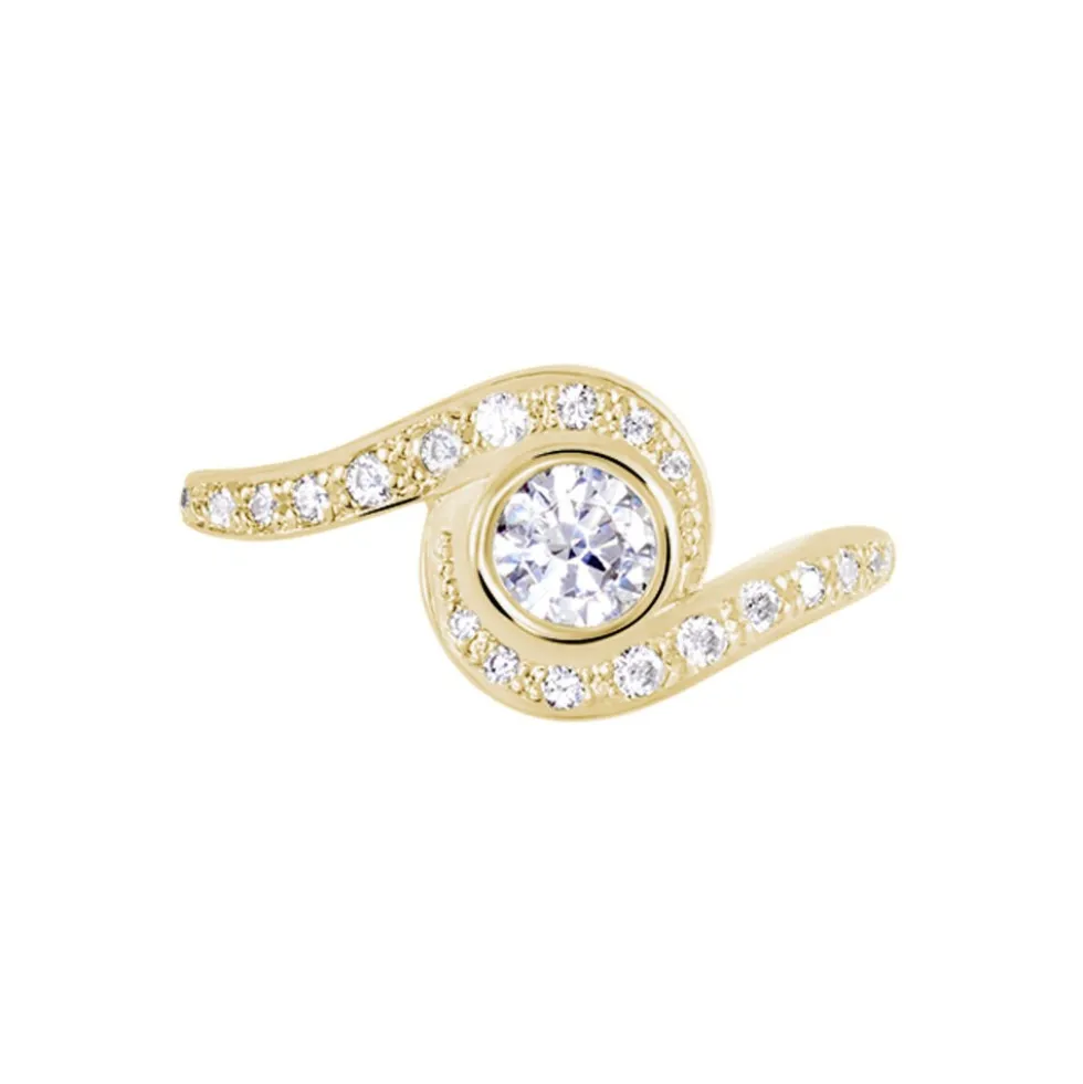 Bague Kampala Plaqué Or Oxydes De Zirconium