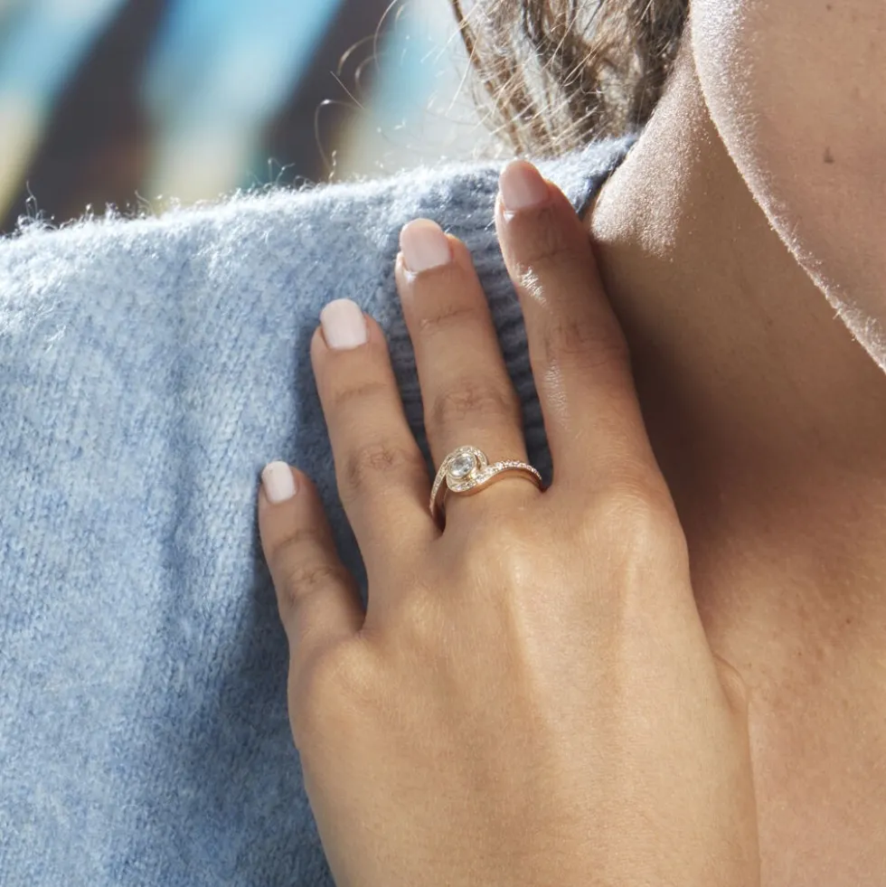 Bague Kampala Plaqué Or Oxydes De Zirconium