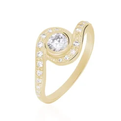 Bague Kampala Plaqué Or Oxydes De Zirconium