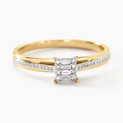 Bague Kate Rectangle Or Jaune Diamant