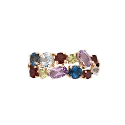 Bague Leonice Or Rose Topaze Amethyste
