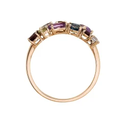 Bague Leonice Or Rose Topaze Amethyste