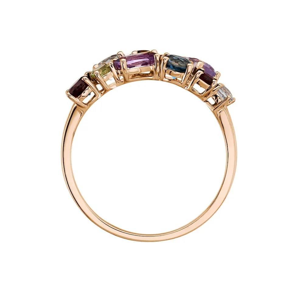 Bague Leonice Or Rose Topaze Amethyste