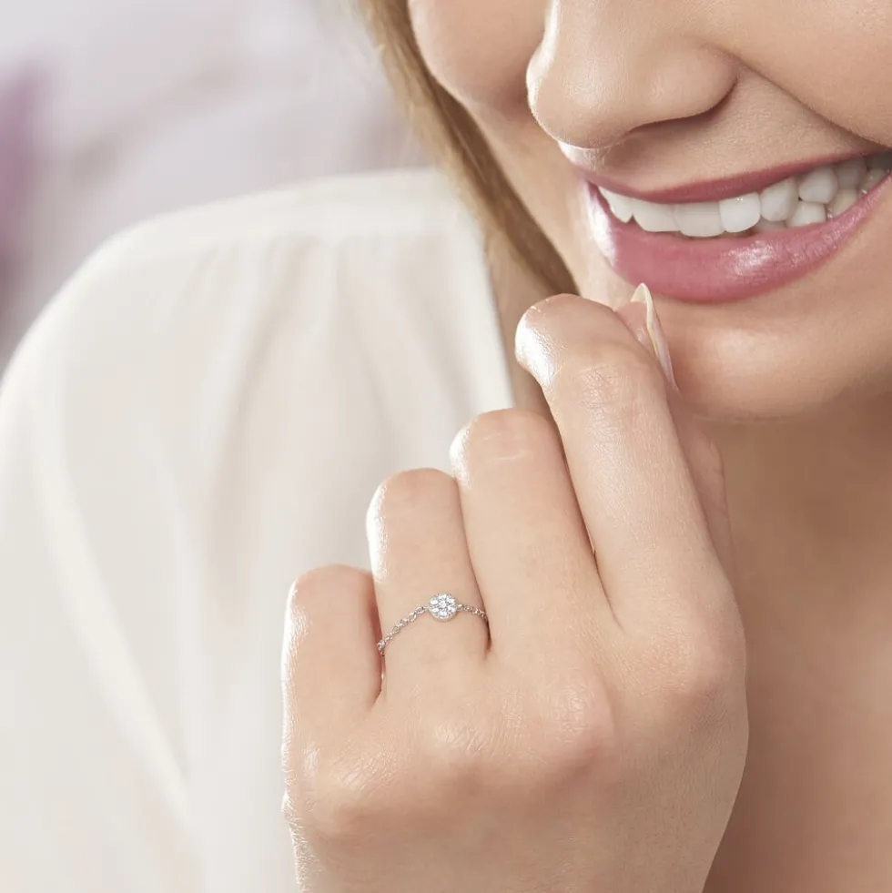 Bague Lesiane Argent Blanc Oxyde De Zirconium
