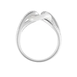 Bague Link Argent Blanc Céramique Et Oxyde De Zirconium