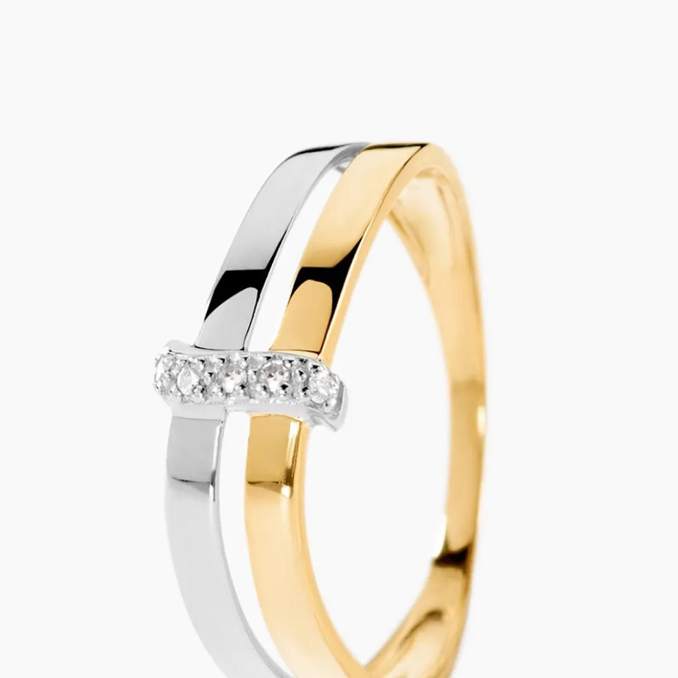 Bague Lisella Or Bicolore Diamant