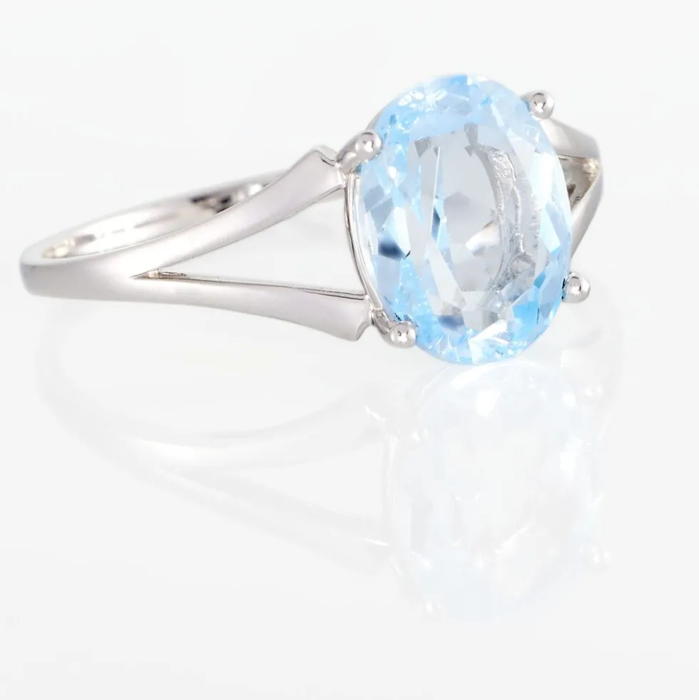 Bague Lis Or Blanc Topaze