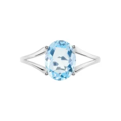 Bague Lis Or Blanc Topaze