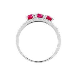 Bague Madeline Or Blanc Rubis Diamant