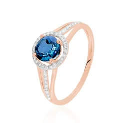 Bague Maeva Or Rose Topaze Et Oxyde De Zirconium