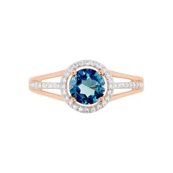 Bague Maeva Or Rose Topaze Et Oxyde De Zirconium