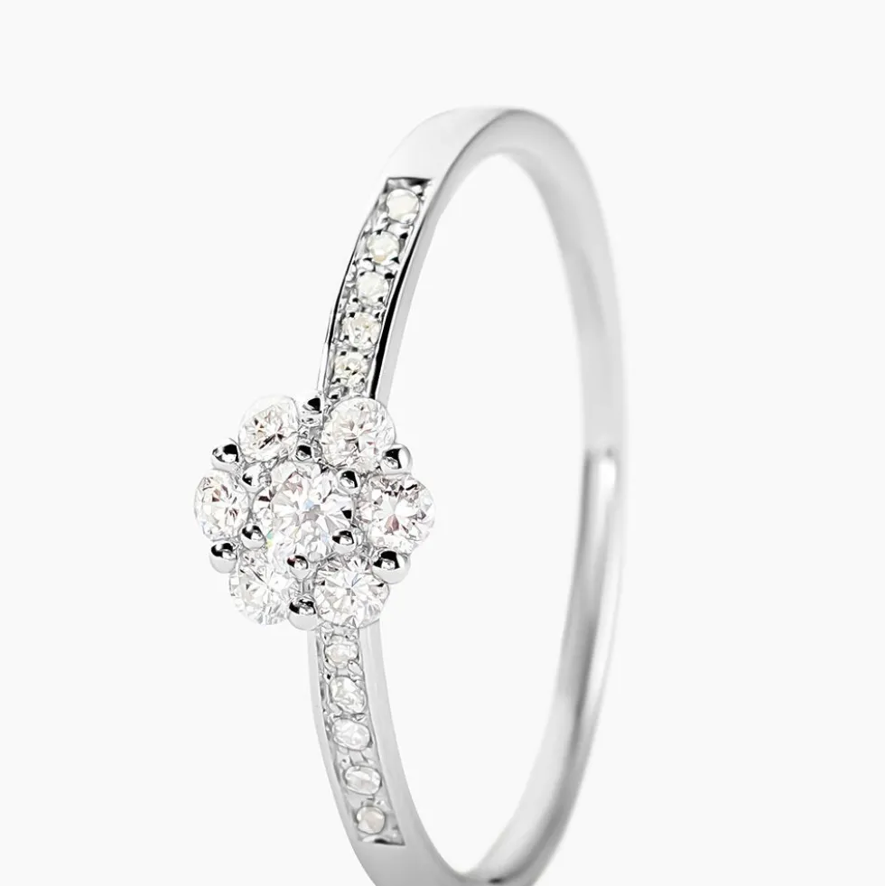 Bague Magnolia Or Blanc Diamant