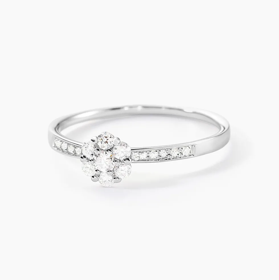 Bague Magnolia Or Blanc Diamant