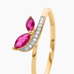 Bague Maximillian Or Jaune Rubis Diamant