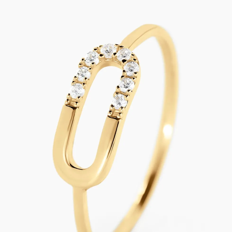 Bague Minimalist Chic Or Jaune Oxyde De Zirconium