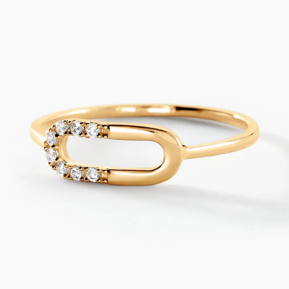 Bague Minimalist Chic Or Jaune Oxyde De Zirconium