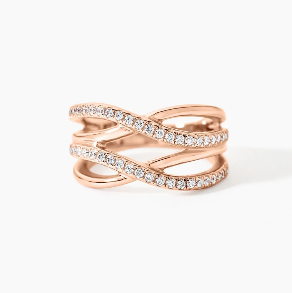 Bague Moisette Argent Rose Oxyde De Zirconium