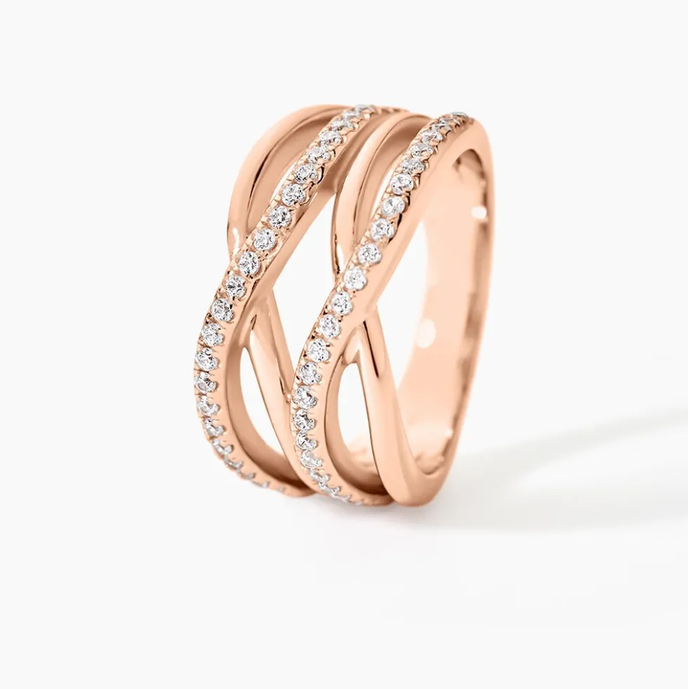 Bague Moisette Argent Rose Oxyde De Zirconium