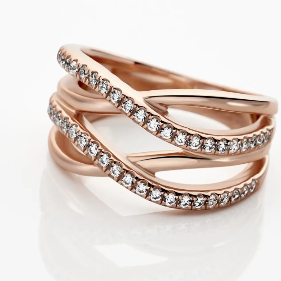 Bague Moisette Argent Rose Oxyde De Zirconium
