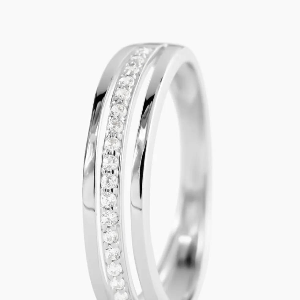 Bague Morrigan Or Blanc Oxyde De Zirconium