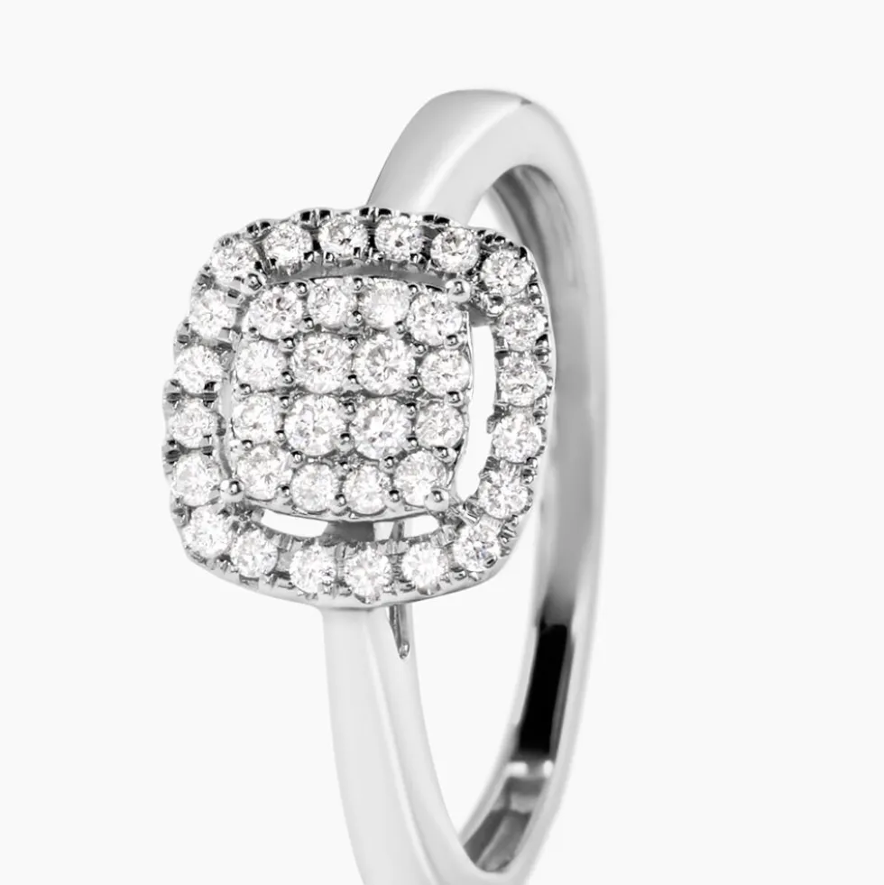 Bague Naveen Ld Platine Blanc Diamant Synthétique