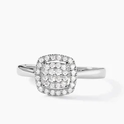 Bague Naveen Ld Platine Blanc Diamant Synthétique