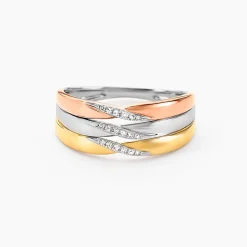Bague Nesibe Or Tricolore Diamant