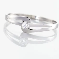 Bague Nesryne Or Blanc Oxyde De Zirconium