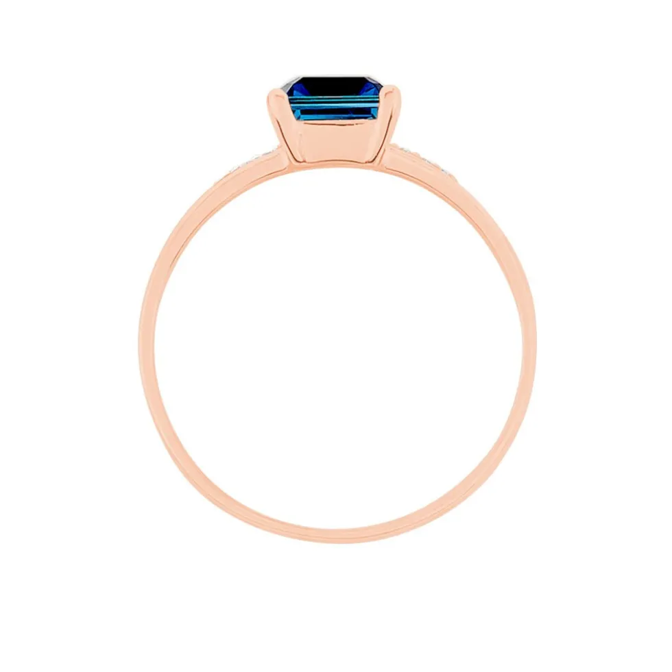 Bague Noee Or Rose Topaze Et Oxyde De Zirconium