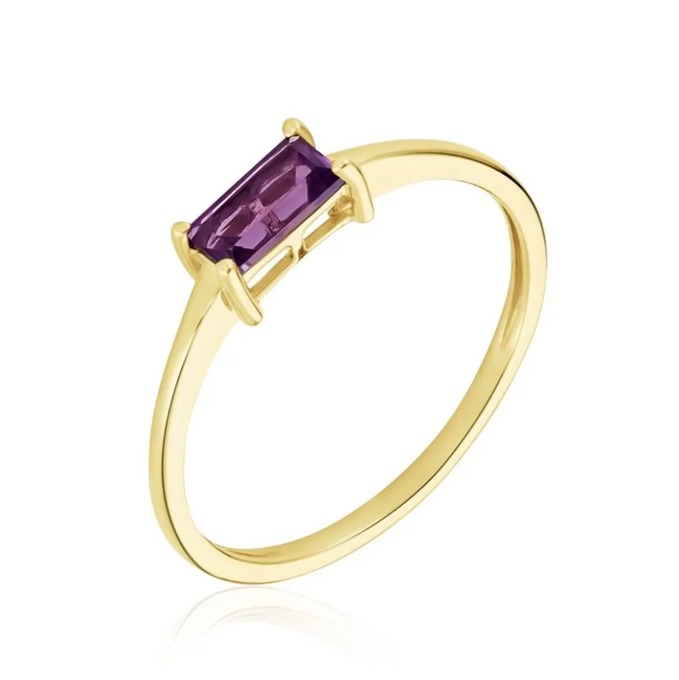 Bague Nottingham Or Jaune Améthyste
