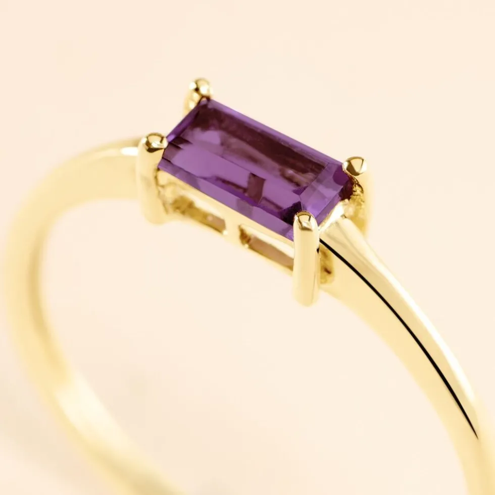 Bague Nottingham Or Jaune Améthyste