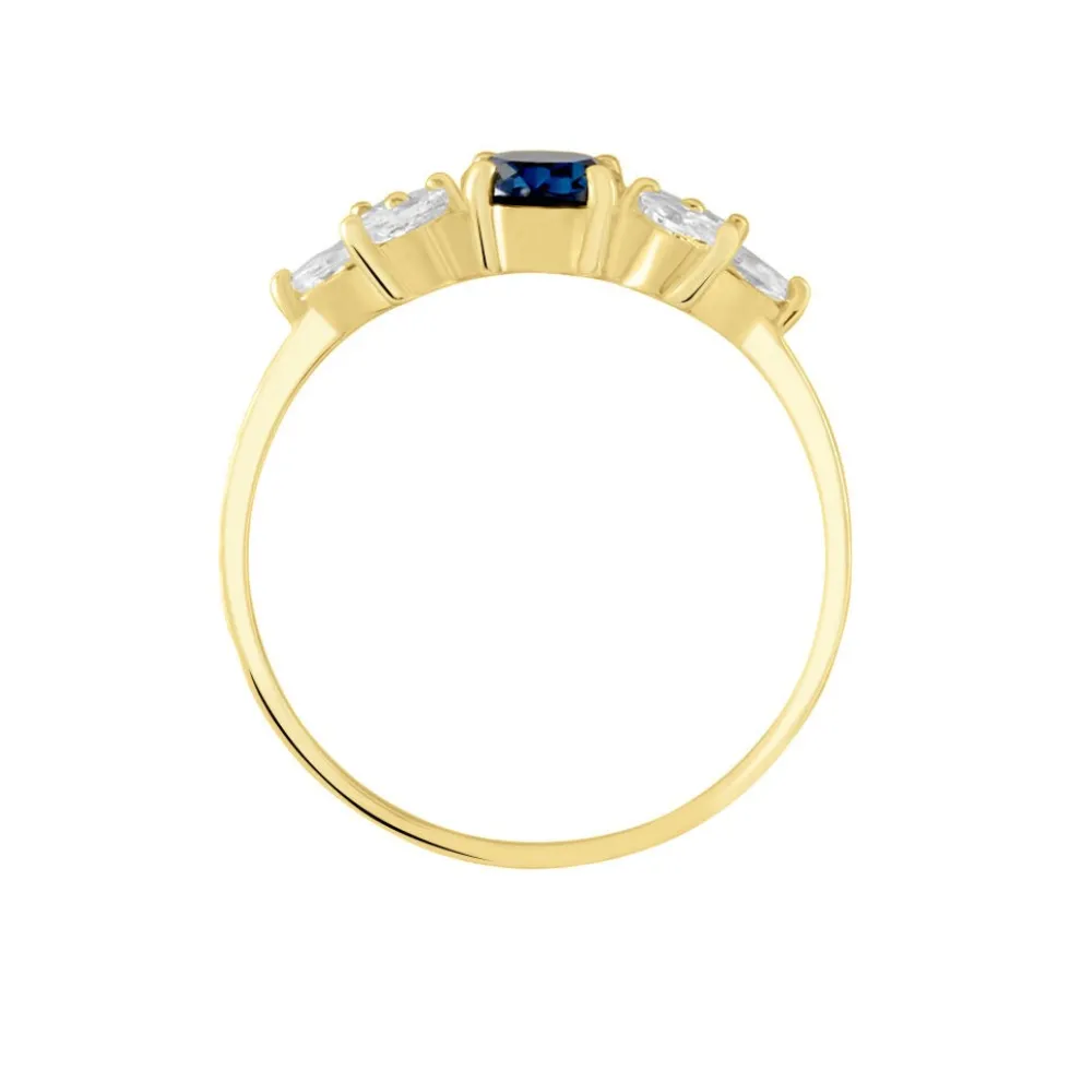 Bague Or Blanc Dayron Topaze Oxydes De Zirconium